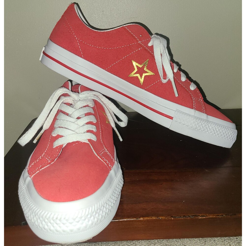 Converse Cons One Star Pro Red Suede Skate Shoes Unisex Mens 9 / Womens 10.5